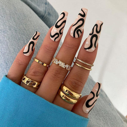 Artificial nail set with unique patterns Acalora