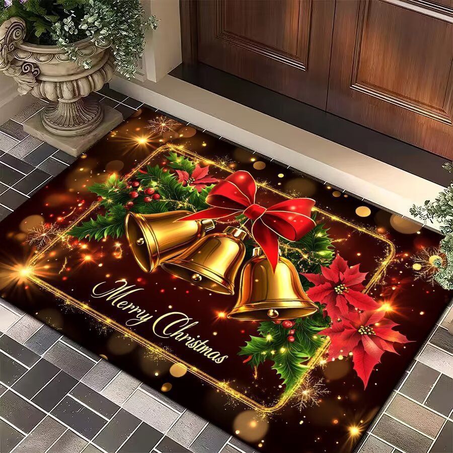 Festive Winter-Themed Entrance Mat