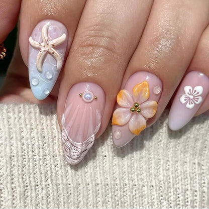 Artistic 3D Floral Press-On Nail Set Acalora