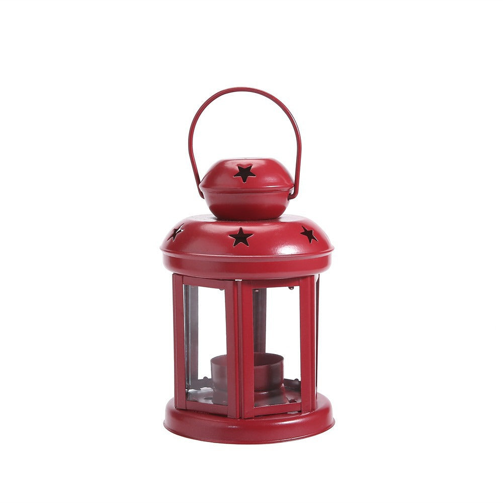 Mini Vintage Metal Star-Cut Tea Light Lantern Acalora