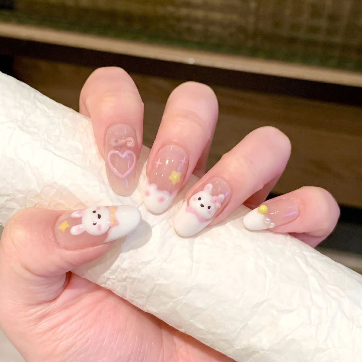 Playful Cartoon Character Nail Art Set Acalora