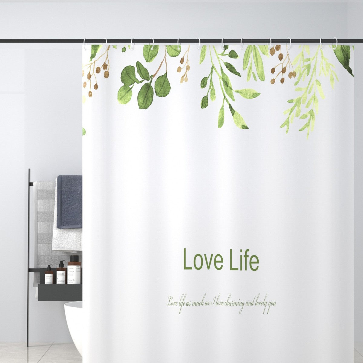 Tropical Cactus-Themed Shower Curtain