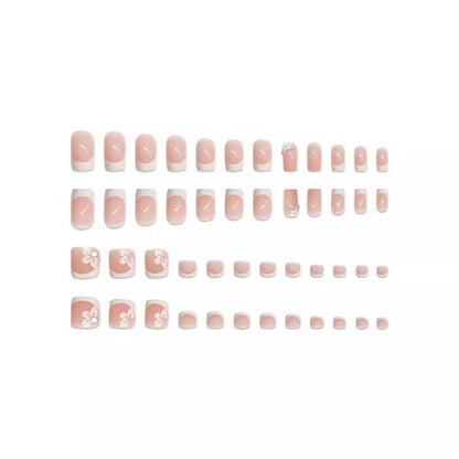 Elegant French Tip Press-On Nail Art Set Acalora