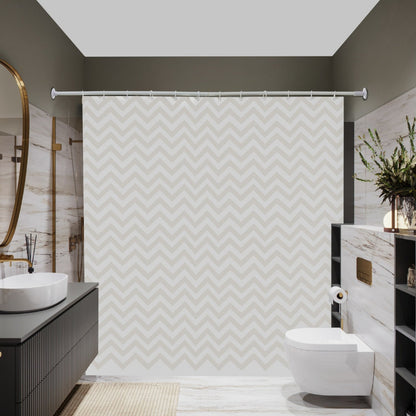 Chevron Pattern Water-Resistant Shower Curtain