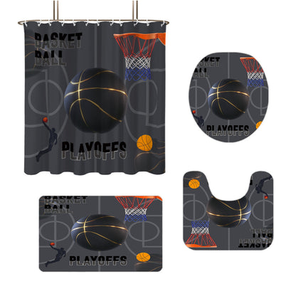 High-Definition Basketball-Themed Bathroom Décor Set
