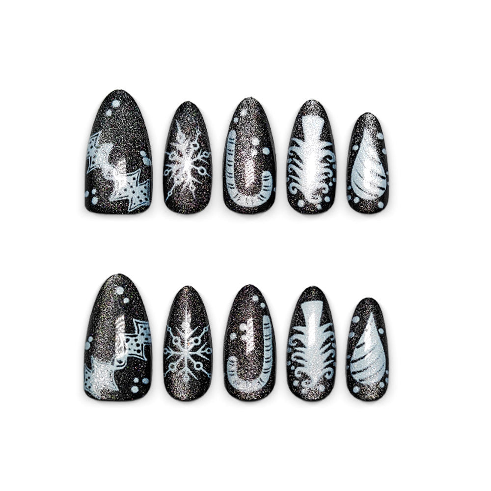 Artificial nails with festive winter design Acalora