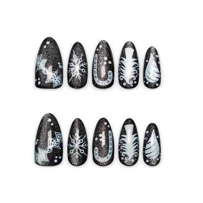 Artificial nails with festive winter design Acalora