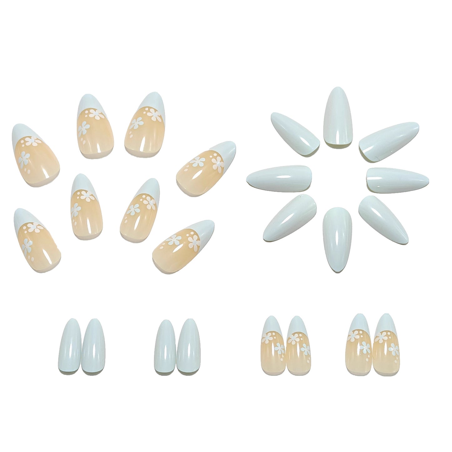 Artificial nails with protective and floral design Acalora