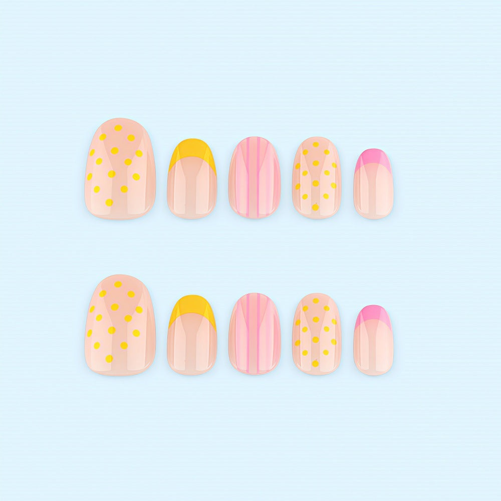 Artificial nails with modern patterns and elegant accents Acalora