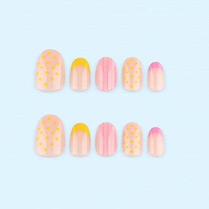 Artificial nails with modern patterns and elegant accents Acalora