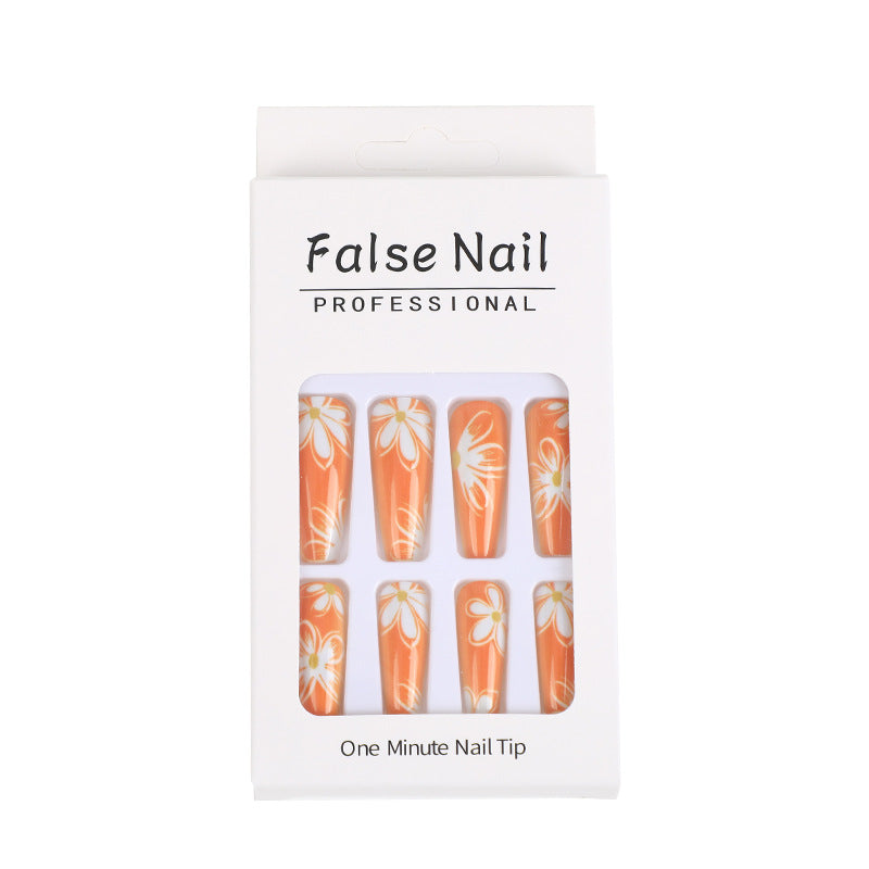 Stylish artificial nails with floral accents Acalora