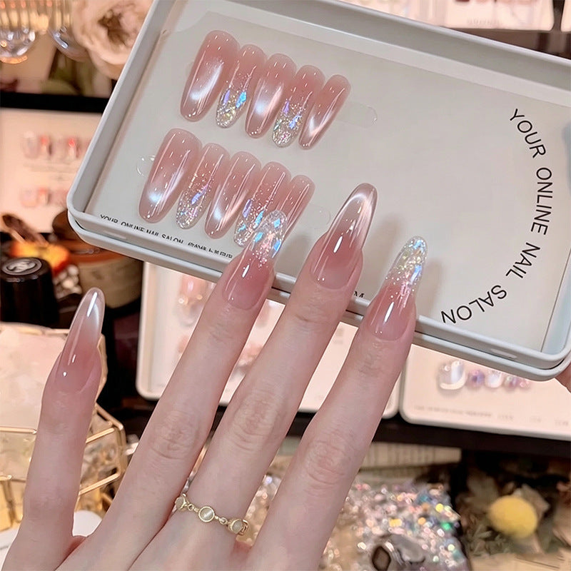 Acrylic nail set with elegant glitter accents Acalora