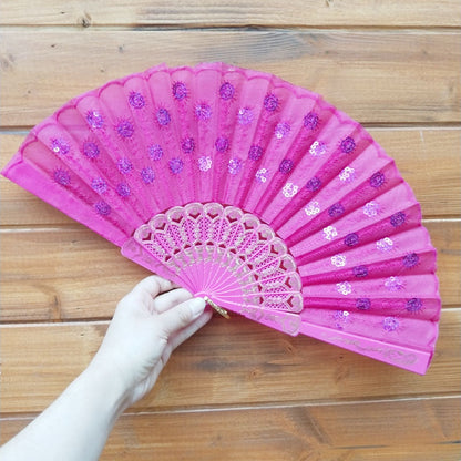 Ladies' handmade fan with fine embroideries Brehn