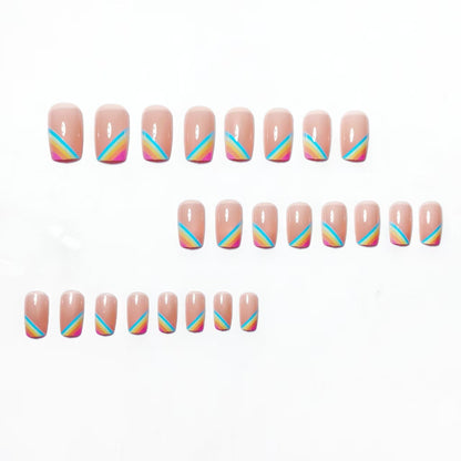 Elegant Rainbow French Tip Nail Art Acalora