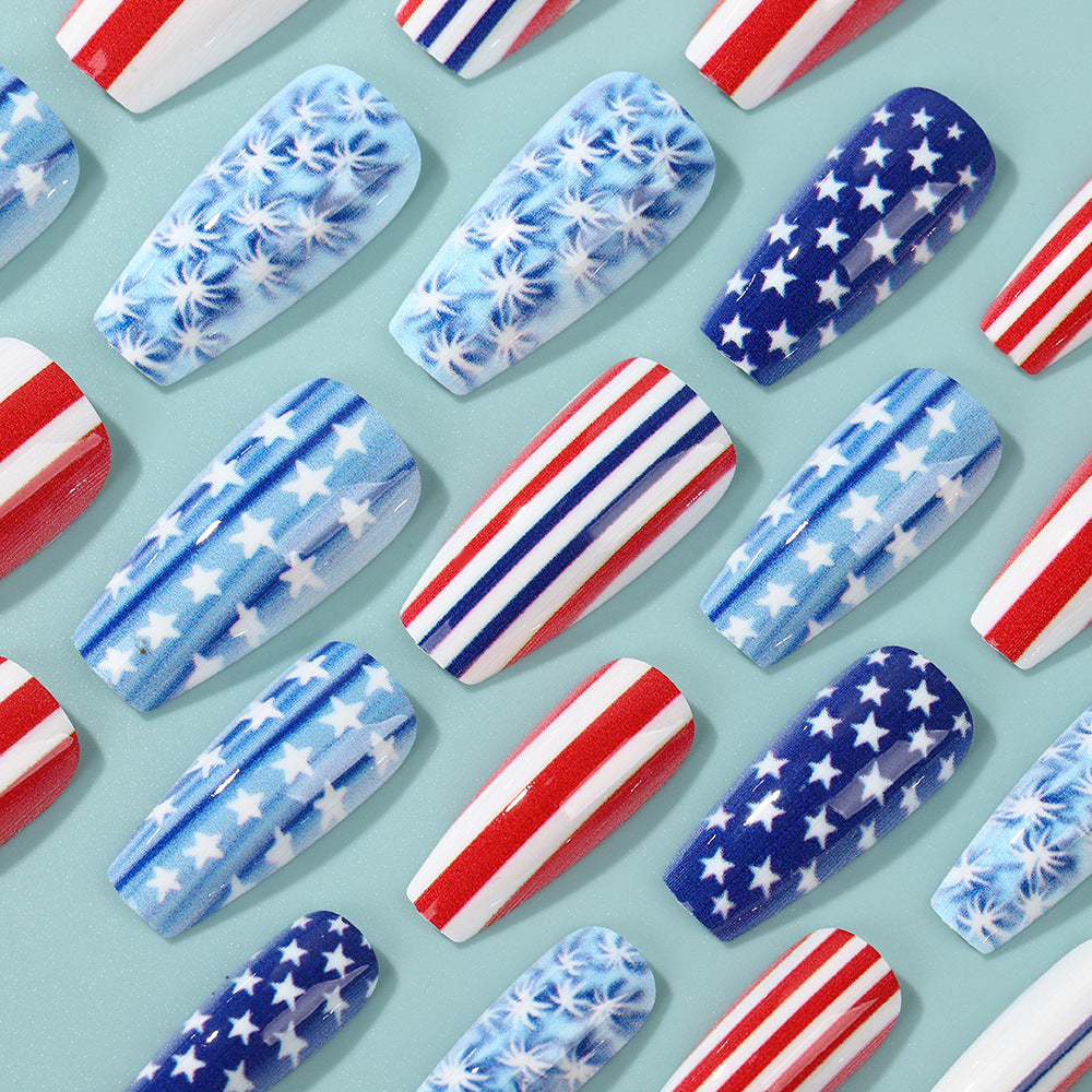 Artificial nails with patriotic designs Acalora
