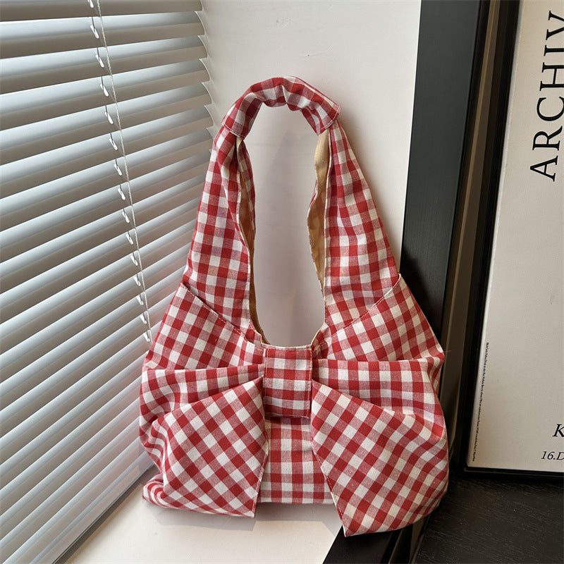 Bow Accent Fabric Tote Bag Acalora