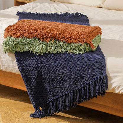Handwoven Textured Throw Blanket