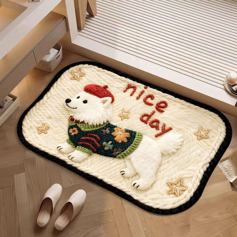 Decorative Dog-Themed Bath Rug