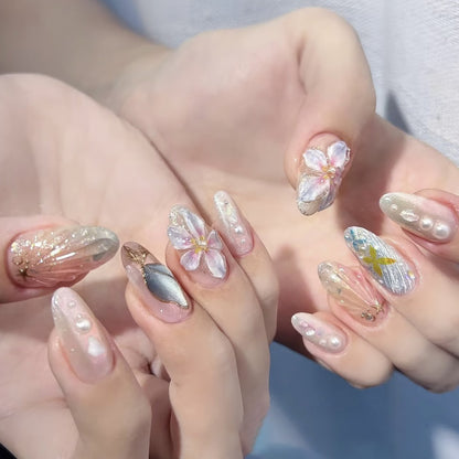 Artistic Floral Nail Design Acalora