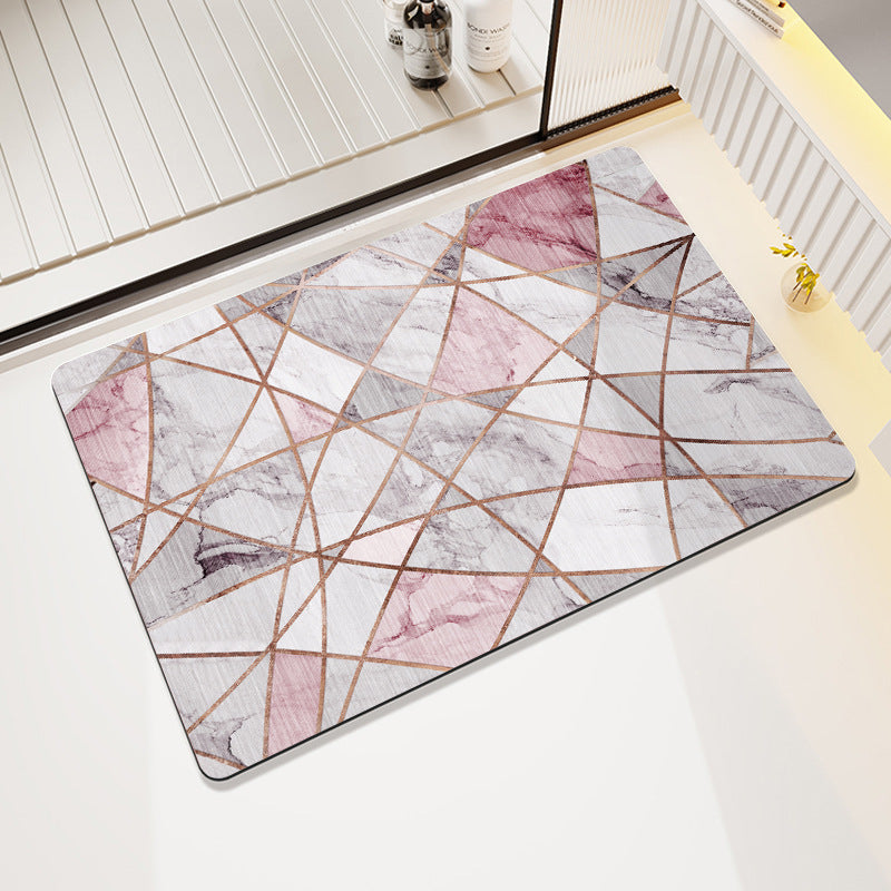 Abstract Geometric Pattern Bath Mat Acalora