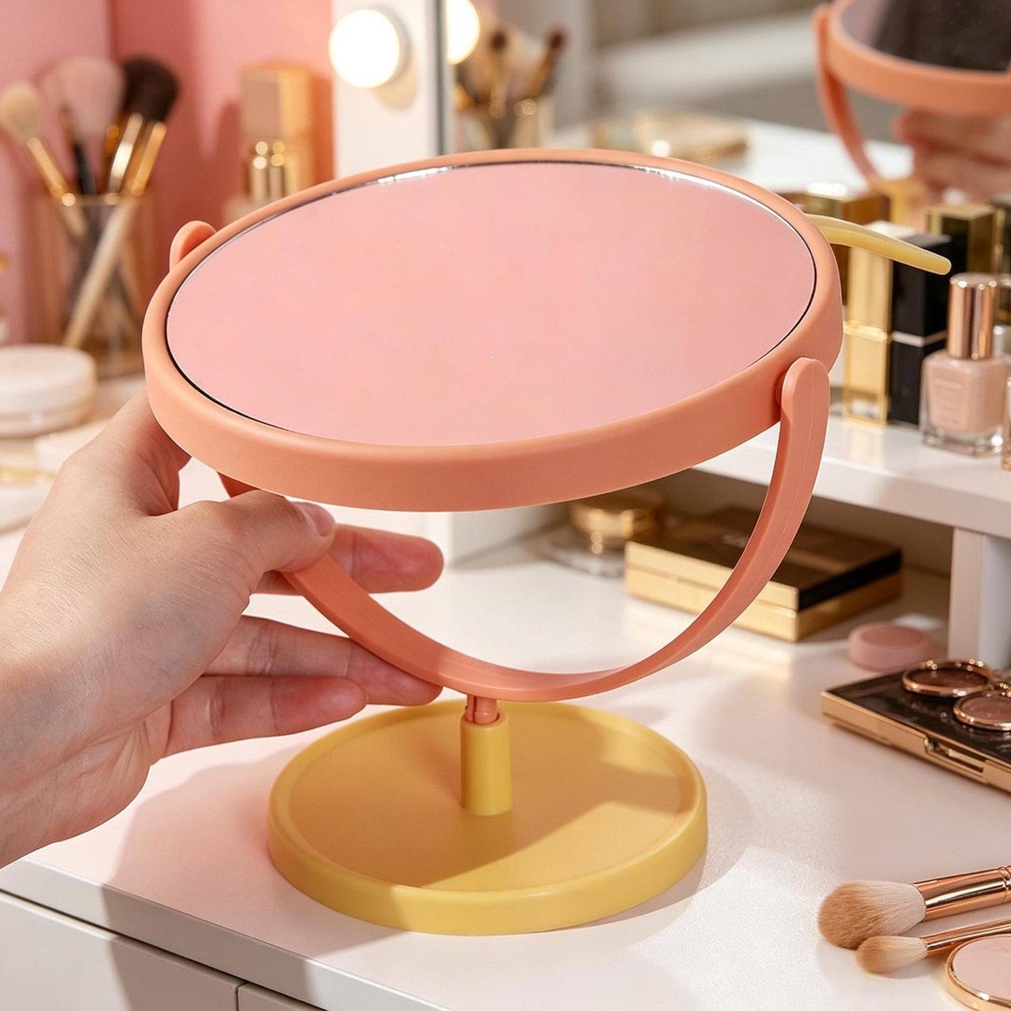 Cute Bunny-Themed Tabletop Mirror