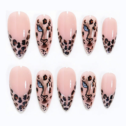 Artistic Leopard Print Stiletto Nail Art Tips Acalora