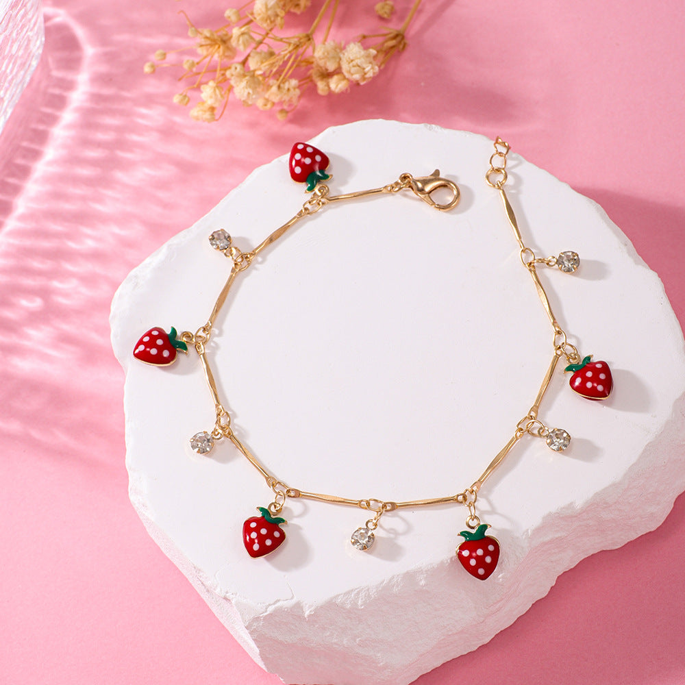 Strawberry Charm Bracelet Acalora