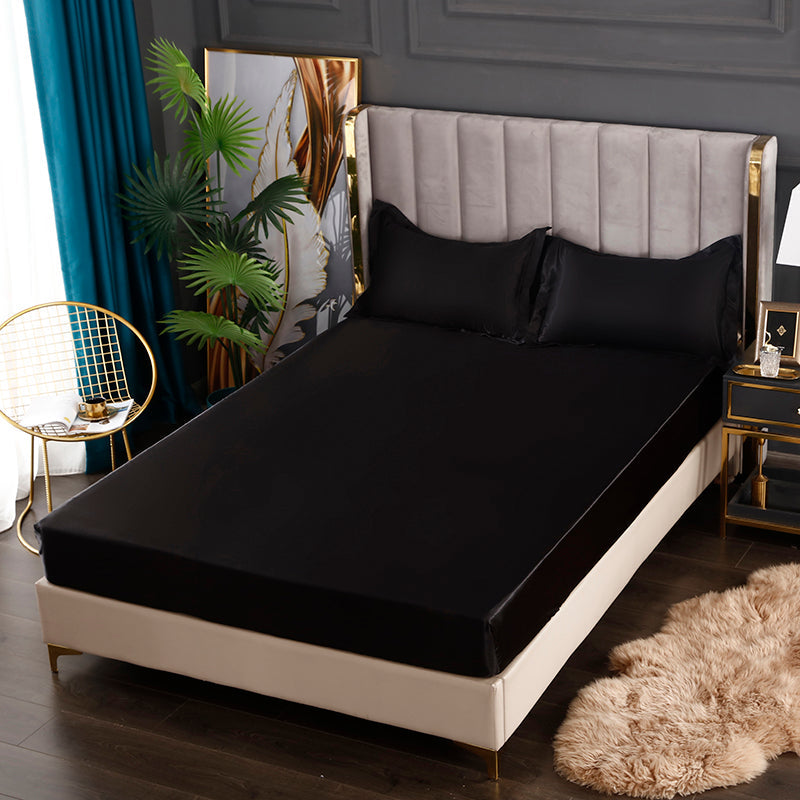 Skanto Silk Satin Elastic Fitted Sheet with FREE* Silk Satin Pillowcase Skanto