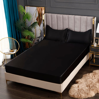 Skanto Silk Satin Elastic Fitted Sheet with FREE* Silk Satin Pillowcase Skanto