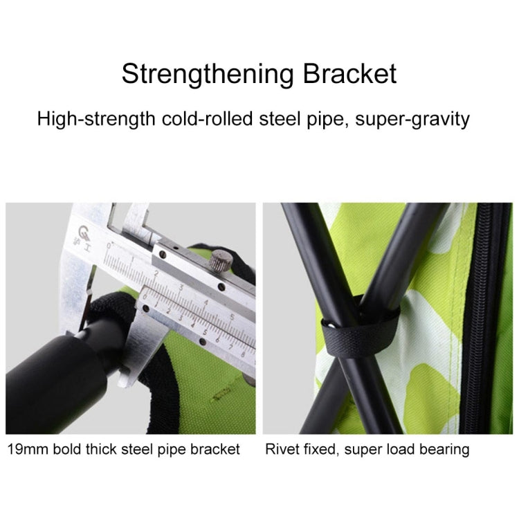 BowLift | Outdoor portable foldable camping chair lightweight fishing beach chair stainless steel tube folding chair with cooler bag (Green)