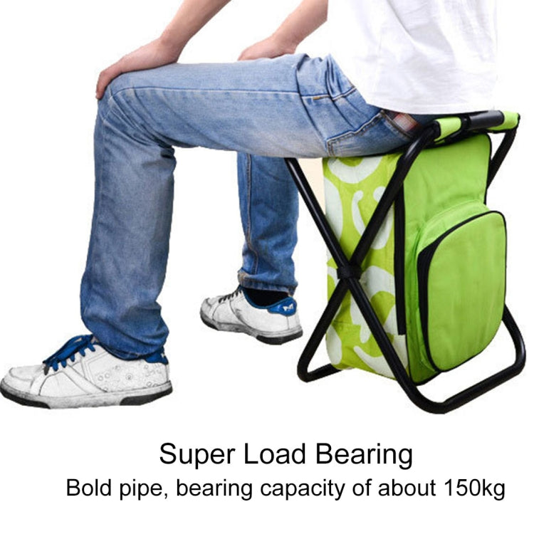 BowLift | Outdoor portable foldable camping chair lightweight fishing beach chair stainless steel tube folding chair with cooler bag (Green)