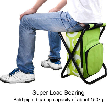 BowLift | Outdoor portable foldable camping chair lightweight fishing beach chair stainless steel tube folding chair with cooler bag (Green)
