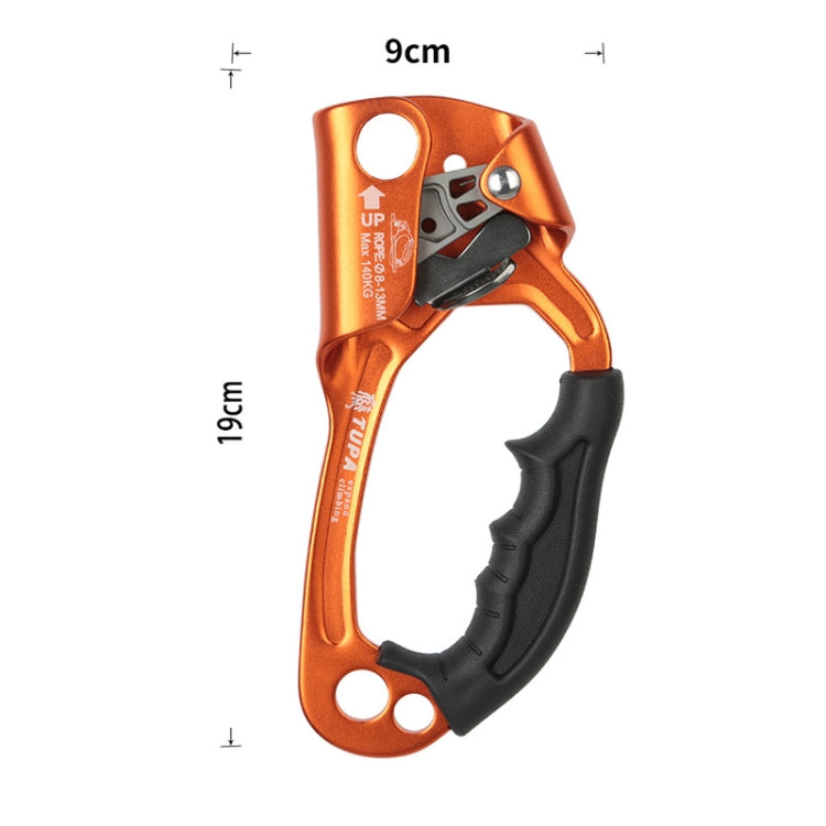 Skanto | XINDA TP-8606 Outdoor Climbing Aerial Work Fall Protection Handheld Rope Ascender for 8-12mm Diameter Rope Right (Orange)