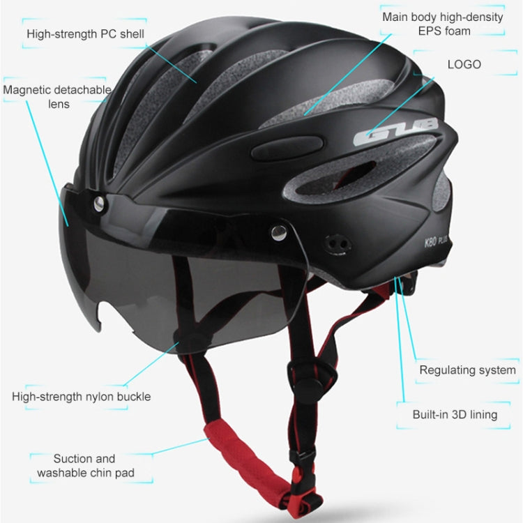 Skanto Skanto | GUB K80 Plus Cycling Helmet with Visor and Glasses (Black)