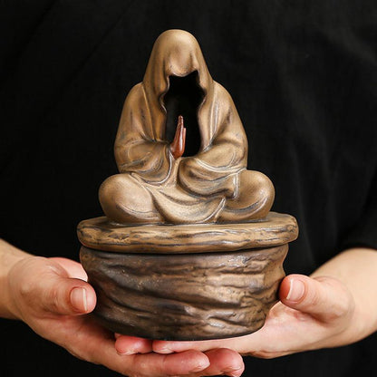 Meditative monk incense burner