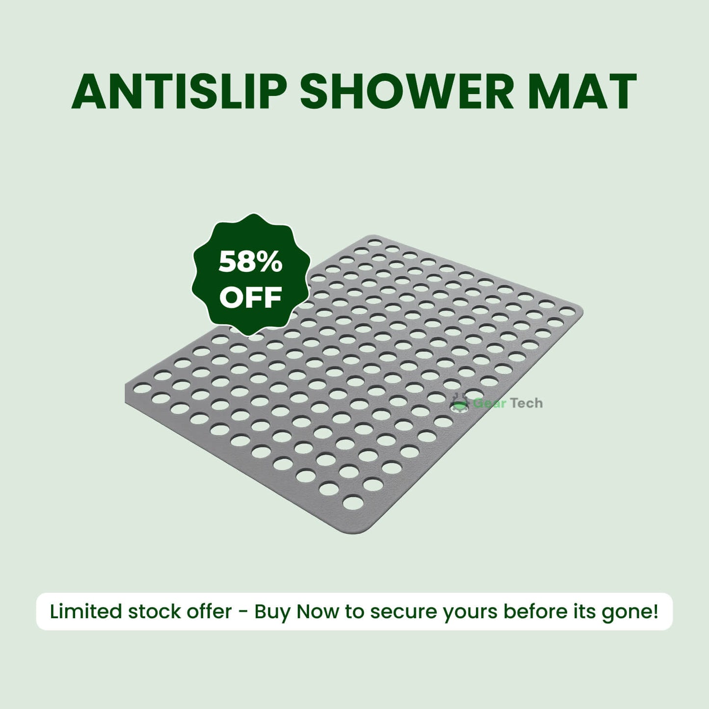 Skanto | Anti-Slip Shower Mat | Hygienic, Mold-Resistant & Comfortable for Safe Bathroom Use