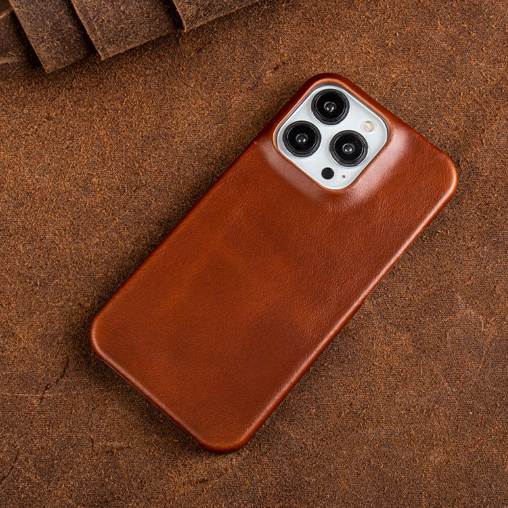 Skanto | Oil Wax Genuine Leather Apple iPhone Case