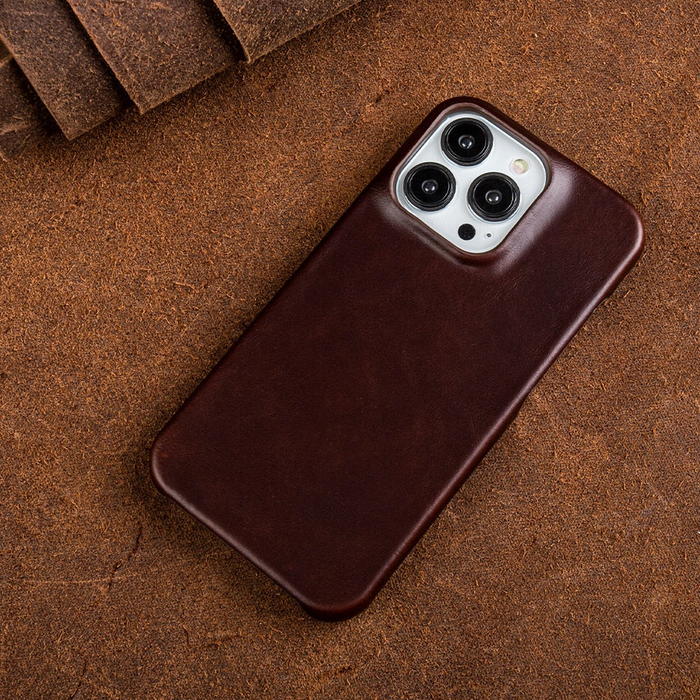 Skanto | Oil Wax Genuine Leather Apple iPhone Case
