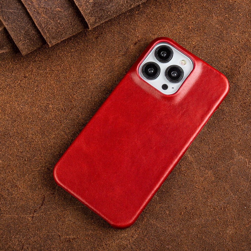 Skanto | Oil Wax Genuine Leather Apple iPhone Case