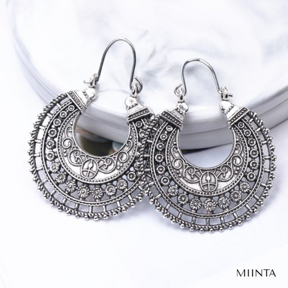 Elegant Tibetan filigree earrings made of high-quality genuine silver! Norvo
