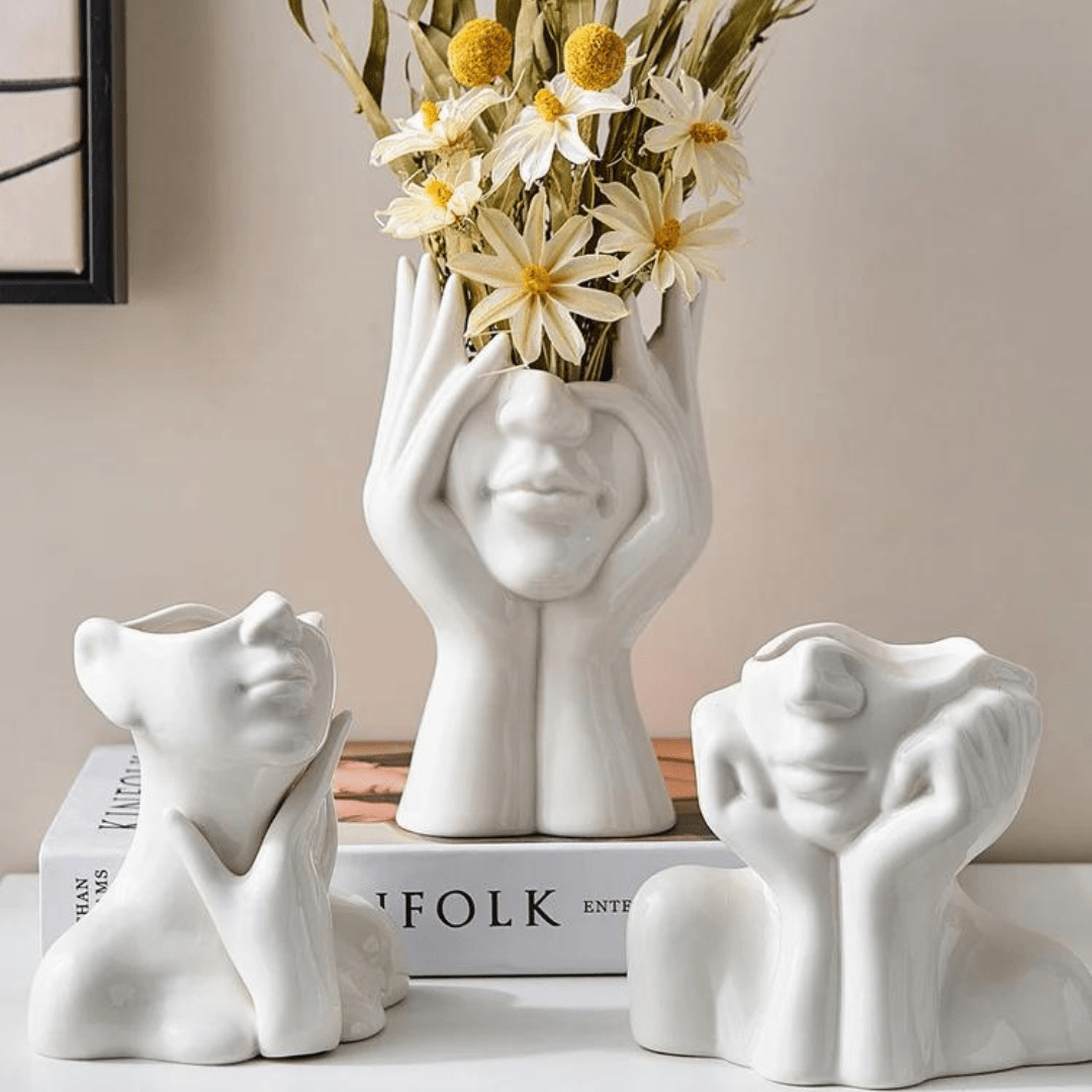"Unique and Modern Ceramic Vase, Decorative Flower Pot for Living Room and Office" | Skanto