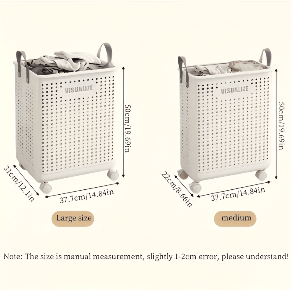 RollEase Foldable Laundry Basket – With Wheels, Compact & Durable for easy transport | Brehn