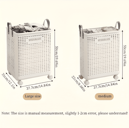 RollEase Foldable Laundry Basket – With Wheels, Compact & Durable for easy transport | Brehn