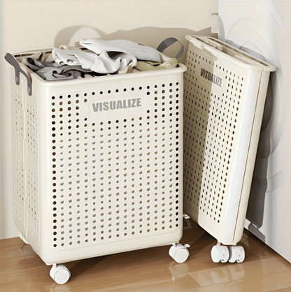 RollEase Foldable Laundry Basket – With Wheels, compact and robust for easy transport