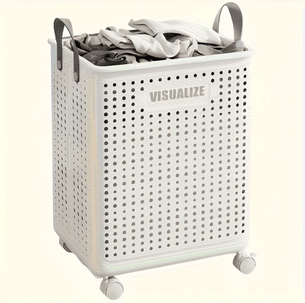 RollEase Foldable Laundry Basket – With Wheels, Compact & Durable for easy transport | Brehn