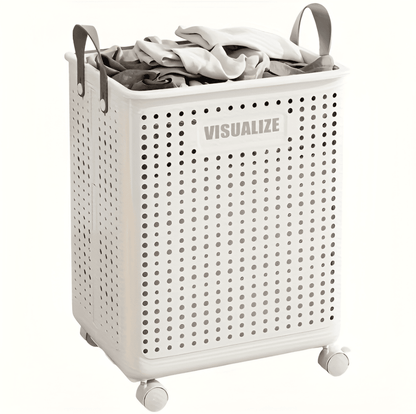 RollEase Foldable Laundry Basket – With Wheels, compact and robust for easy transport
