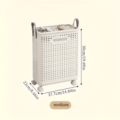 RollEase Foldable Laundry Basket – With Wheels, compact and robust for easy transport