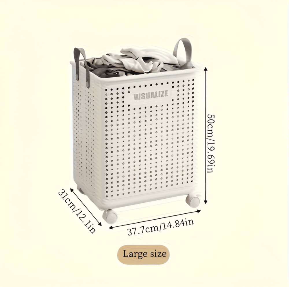 RollEase Foldable Laundry Basket – With Wheels, Compact & Durable for easy transport | Brehn