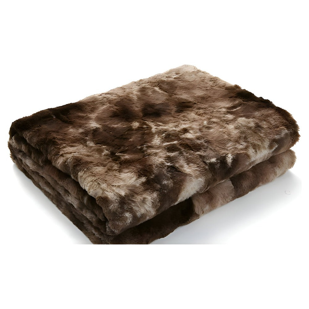 Skanto | Soft Velour Winter Blanket – Warm Coral Fleece Throw in Batik Style