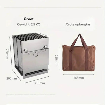 Skanto | Foldable Stainless Steel Wood Stove – Portable Camping Cooker for Outdoor Cooking